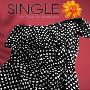 Sobolev Ruffle, One Shoulder Dress, Cinched Waist, Belt, Medium